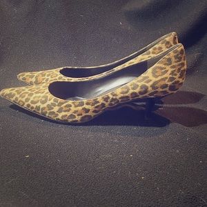 Nine West animal print kitten heels